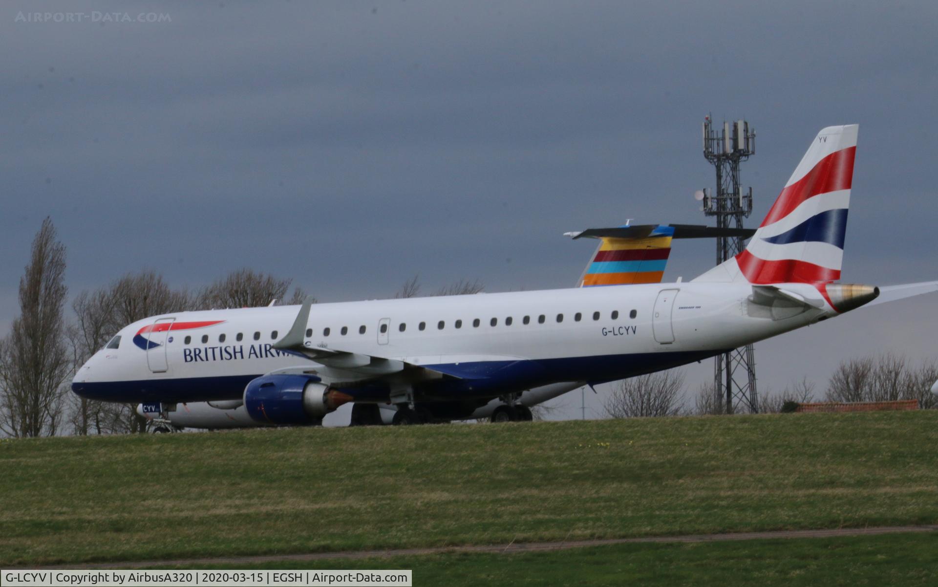 G-LCYV, 2009 Embraer 190AR (ERJ-190-100IGW) C/N 19000255, Stored North Side at Norwich