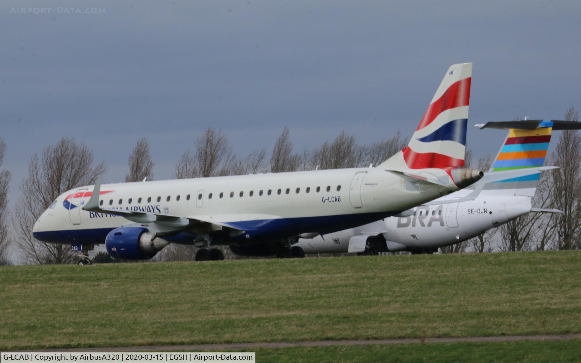 G-LCAB, 2011 Embraer 190SR (ERJ-190-100SR) C/N 19000465, Parked North Side stored