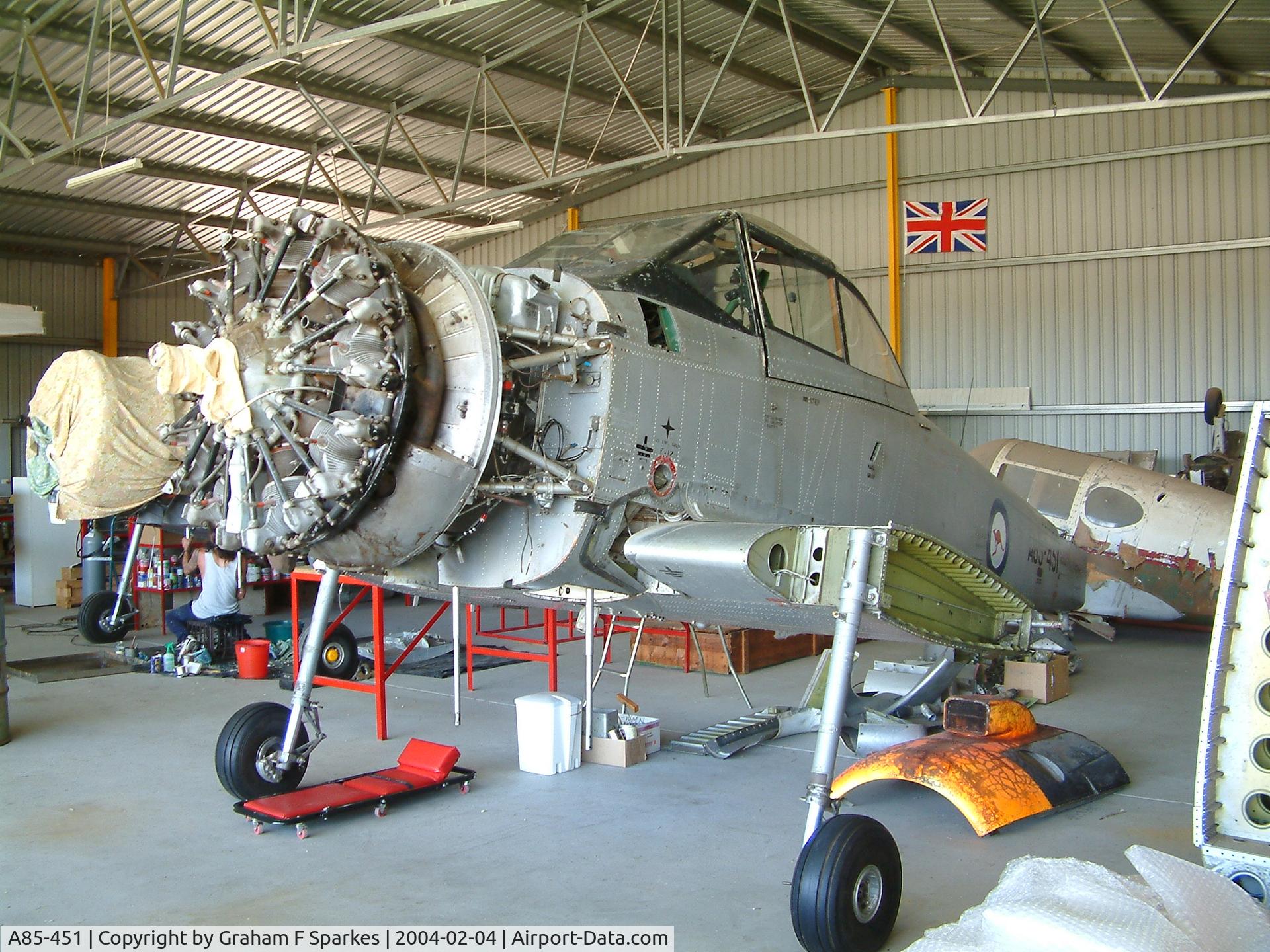 A85-451, 1957 Commonwealth CA-25 Winjeel C/N CA25-51, Taken at Brooklands WA, still wearing RAAF serial also registered as VH-WMN