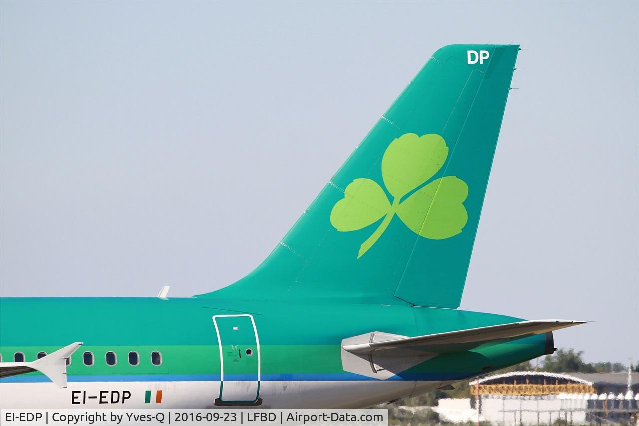 EI-EDP, 2009 Airbus A320-216 C/N 3781, Airbus A320-216, Tail close up view, Bordeaux Mérignac airport (LFBD-BOD)