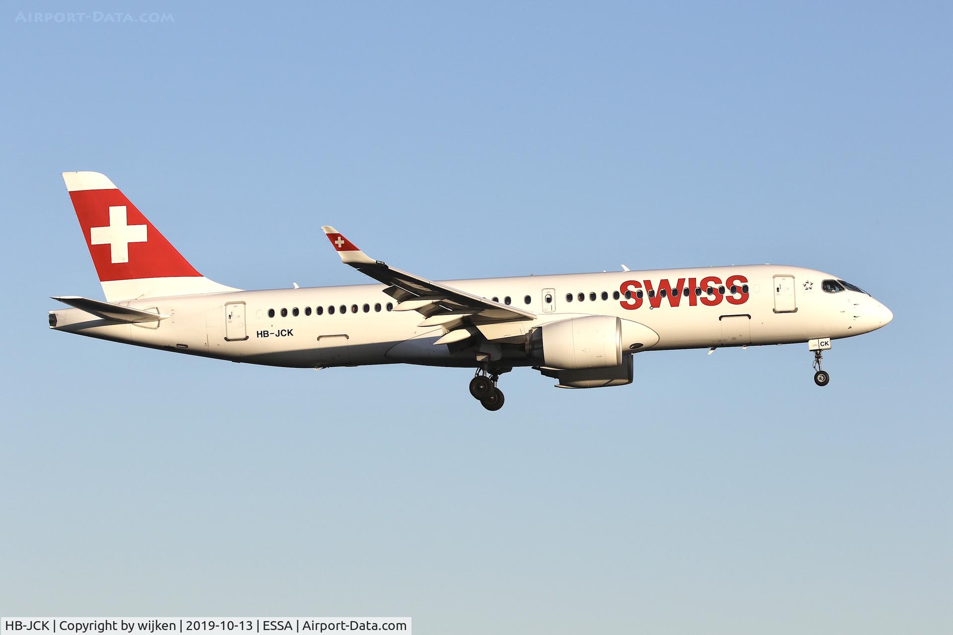 HB-JCK, 2018 Bombardier CSeries CS300 (BD-500-1A11) C/N 55027, RWY 01L