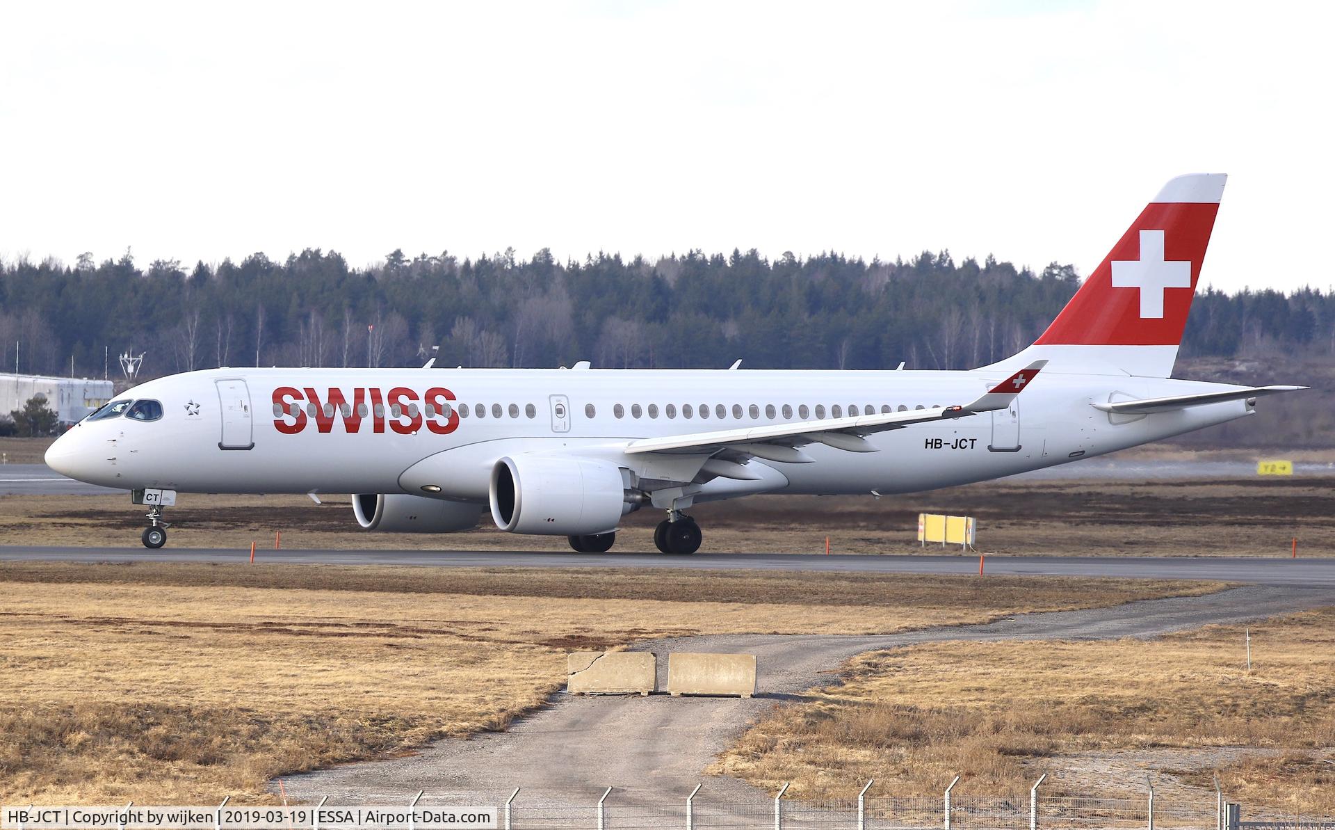 HB-JCT, 2018 Airbus A220-300 C/N 55046, RWY 01L