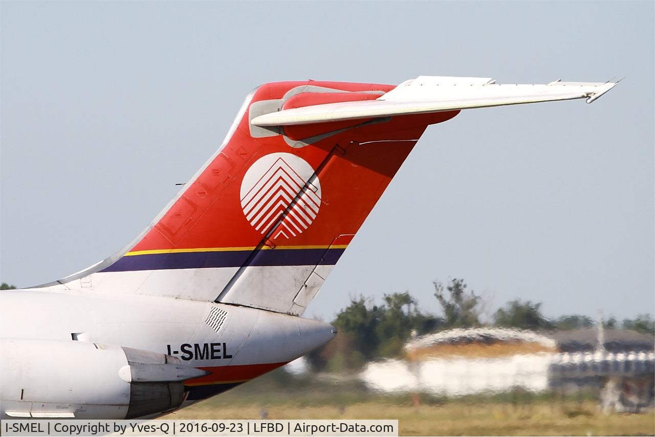 I-SMEL, 1984 McDonnell Douglas MD-82 (DC-9-82) C/N 49247, McDonnell Douglas MD-82, Tail close up view, Bordeaux-Mérignac airport (LFBD-BOD)