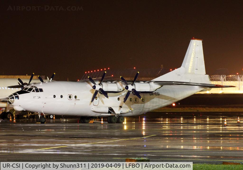 UR-CSI, 1962 Antonov An-12BP C/N 02340806, Parked for a night stop at the Old Terminal... all white without titles... operated by Cavok Airlines