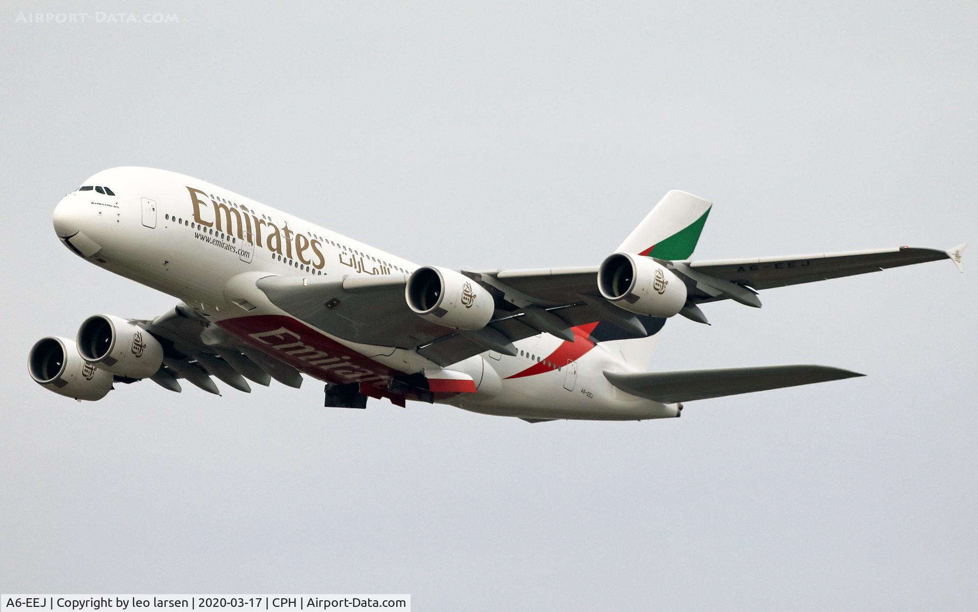 A6-EEJ, 2013 Airbus A380-861 C/N 127, Copenhagen 17.3.2020