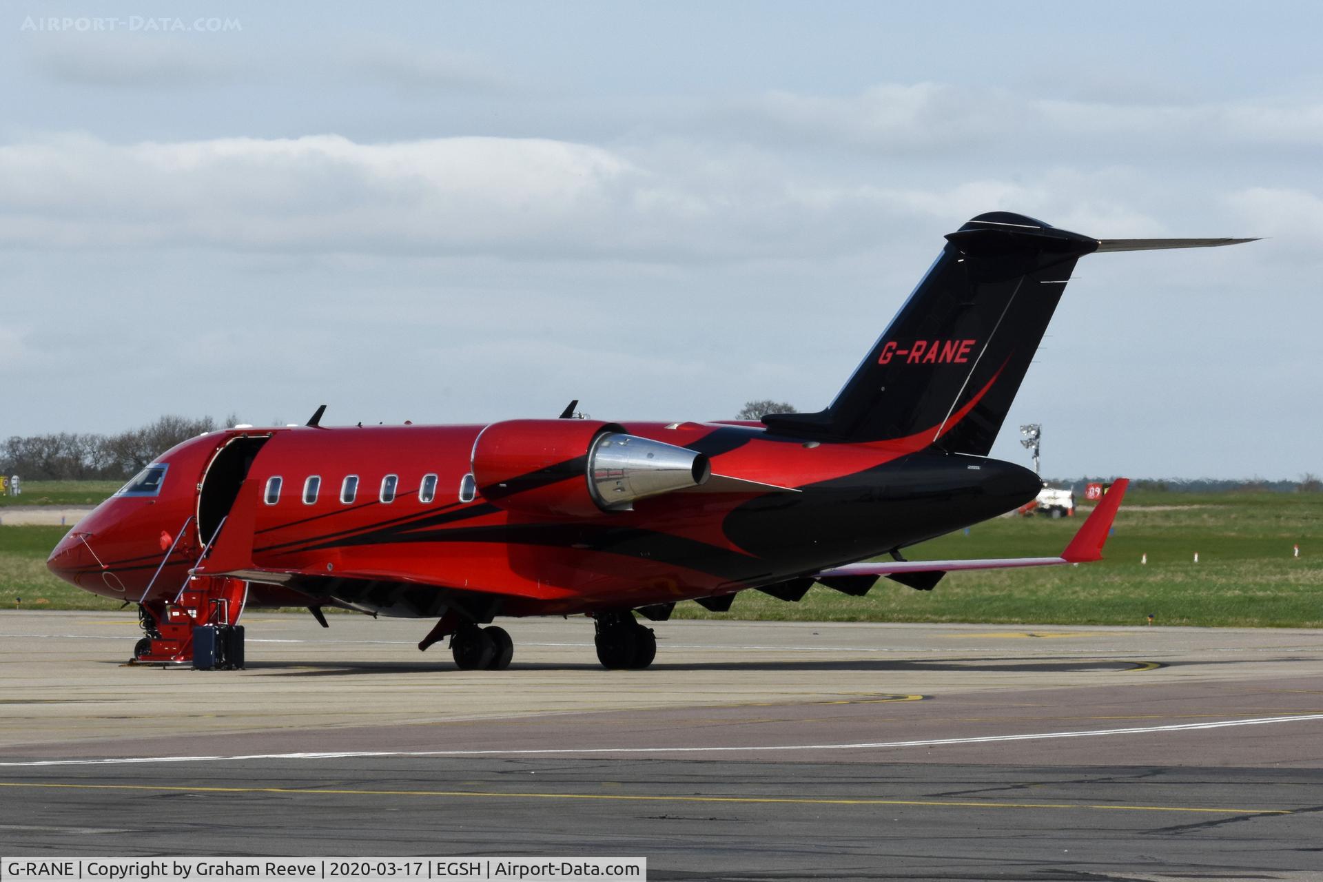 G-RANE, 2012 Bombardier Challenger 605 (CL-600-2B16) C/N 5904, Parked at Norwich.