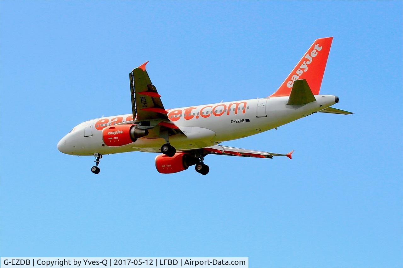G-EZDB, 2008 Airbus A319-111 C/N 3411, Airbus A319-111, On final rwy 23, Bordeaux Mérignac airport (LFBD-BOD)