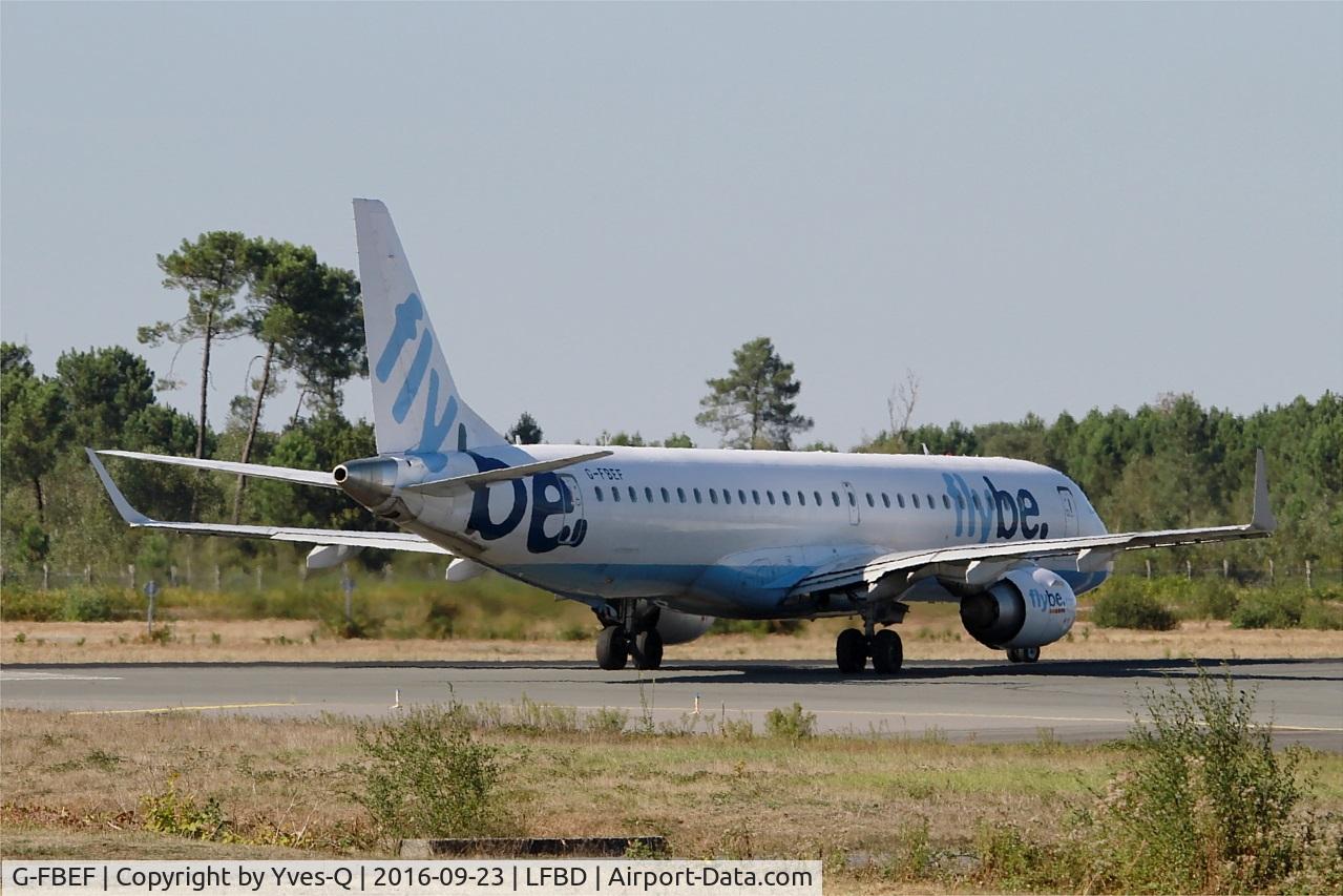 G-FBEF, 2007 Embraer 195LR (ERJ-190-200LR) C/N 19000104, Embraer ERJ-195LR, Lining up rwy 05, Bordeaux Mérignac airport (LFBD-BOD)