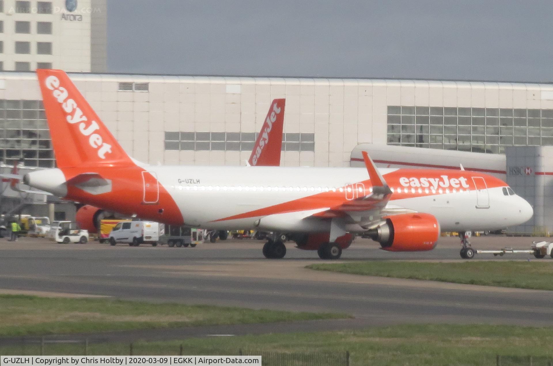 G-UZLH, 2019 Airbus A320-251N C/N 9110, Being towed from gate at Gatwick, London