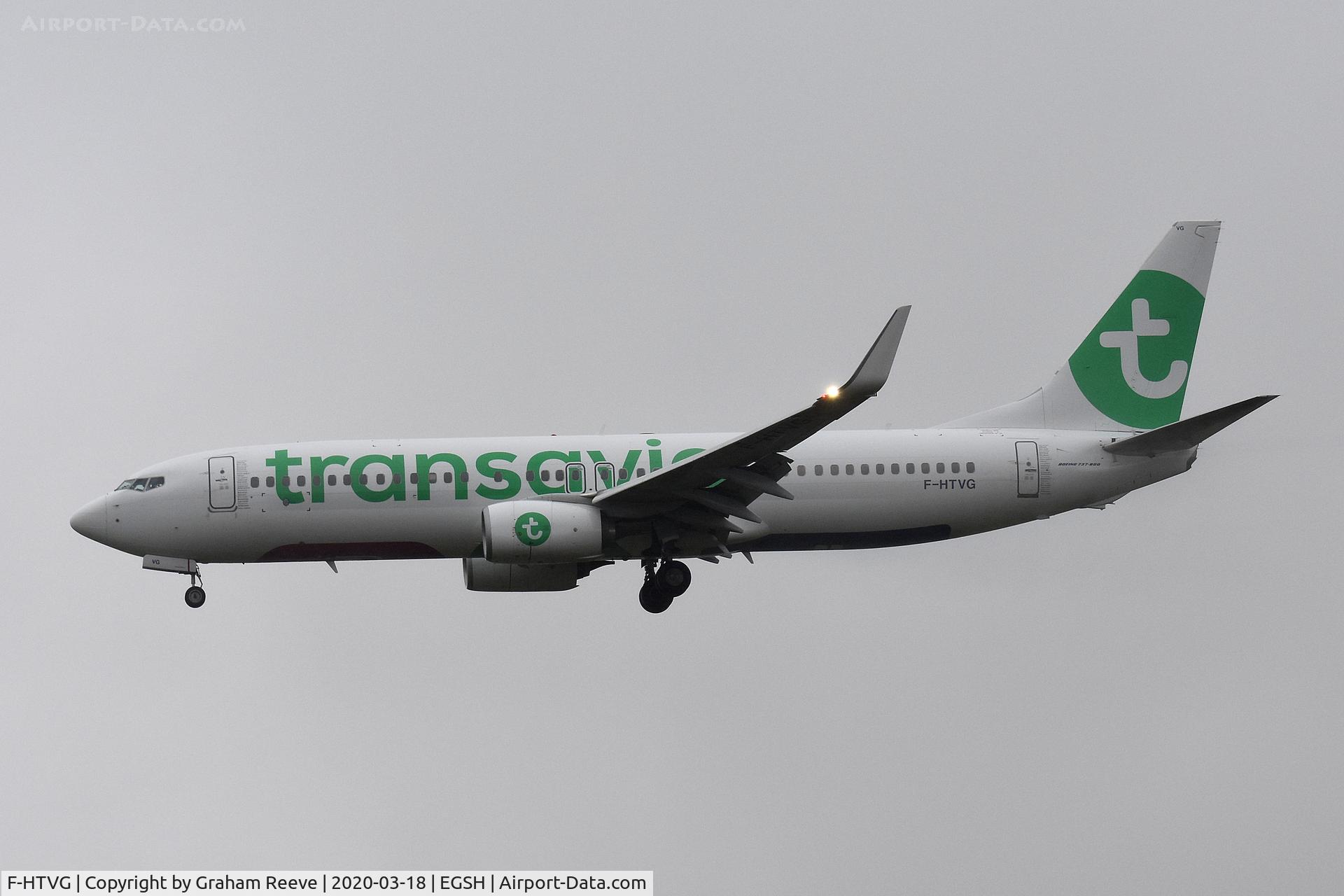 F-HTVG, 2017 Boeing 737-8K2 C/N 62156, Landing at Norwich.