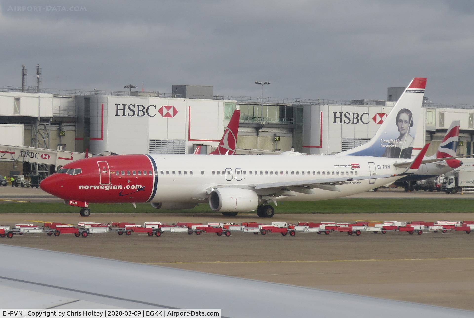 EI-FVN, 2017 Boeing 737-8JP C/N 42085, Taxiing at Gatwick, London