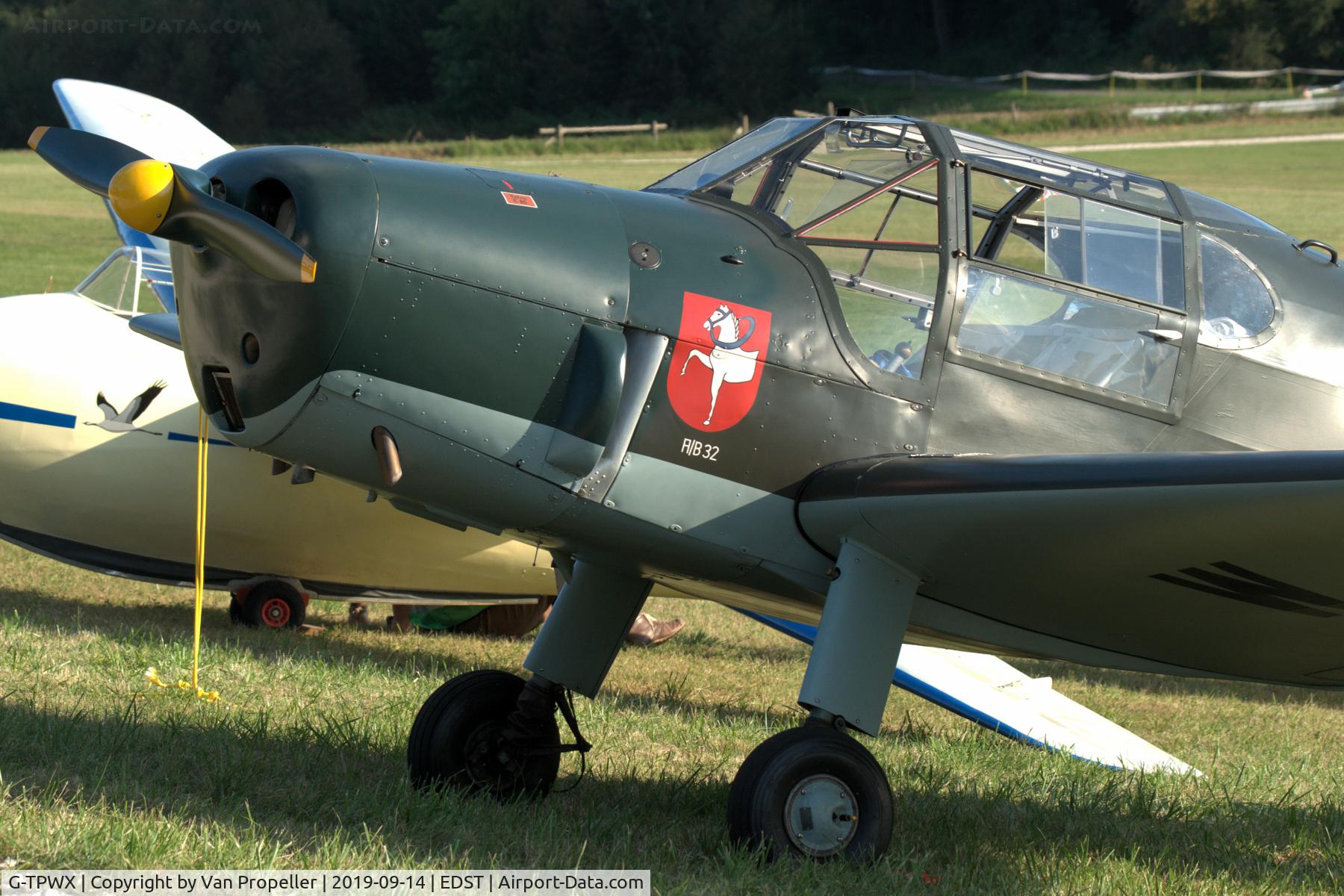 G-TPWX, 1966 Heliopolis Gomhouria Mk.6 (Bu-181) C/N 183, Heliopolis Gomhouria Mk.6 on the flightline at Hahnweide airfield, Germany. OTT 2019