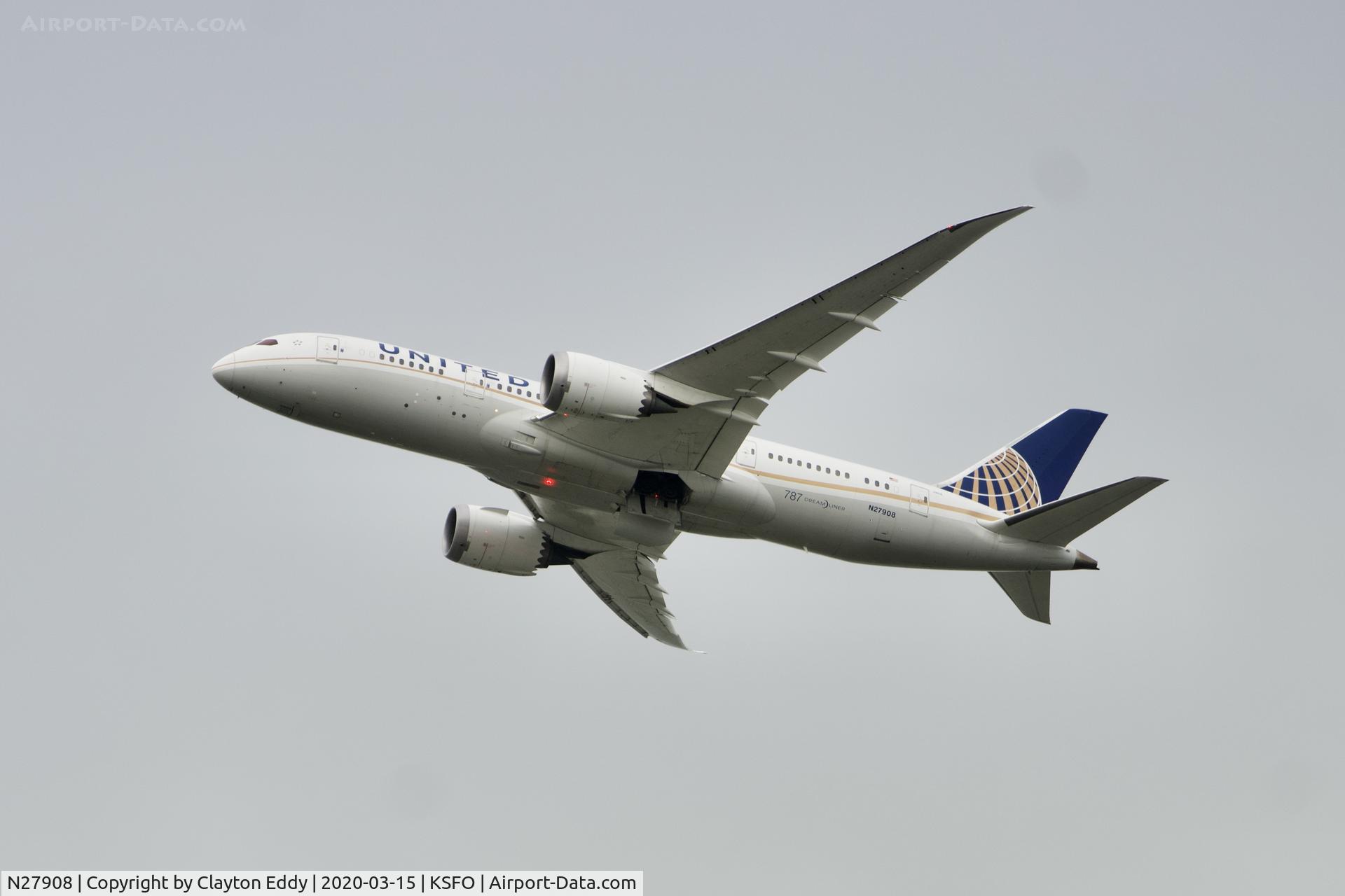 N27908, 2013 Boeing 787-8 Dreamliner C/N 36400, SFO 2020.