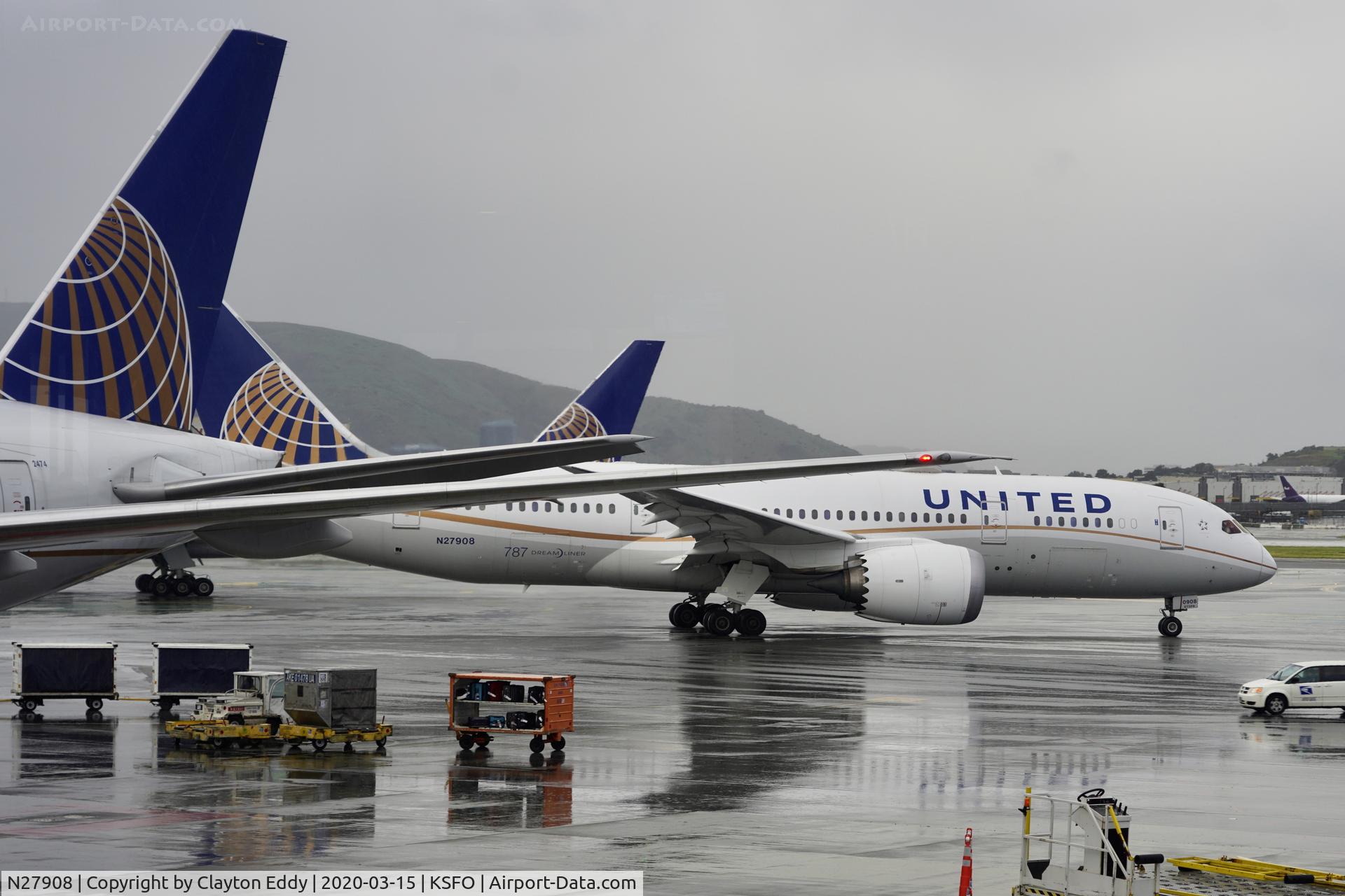N27908, 2013 Boeing 787-8 Dreamliner C/N 36400, SFO 2020.