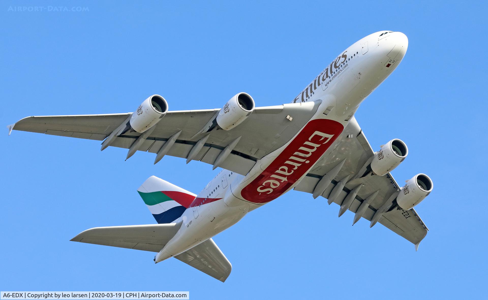 A6-EDX, 2012 Airbus A380-861 C/N 105, Copenhagen 19.3.2020
