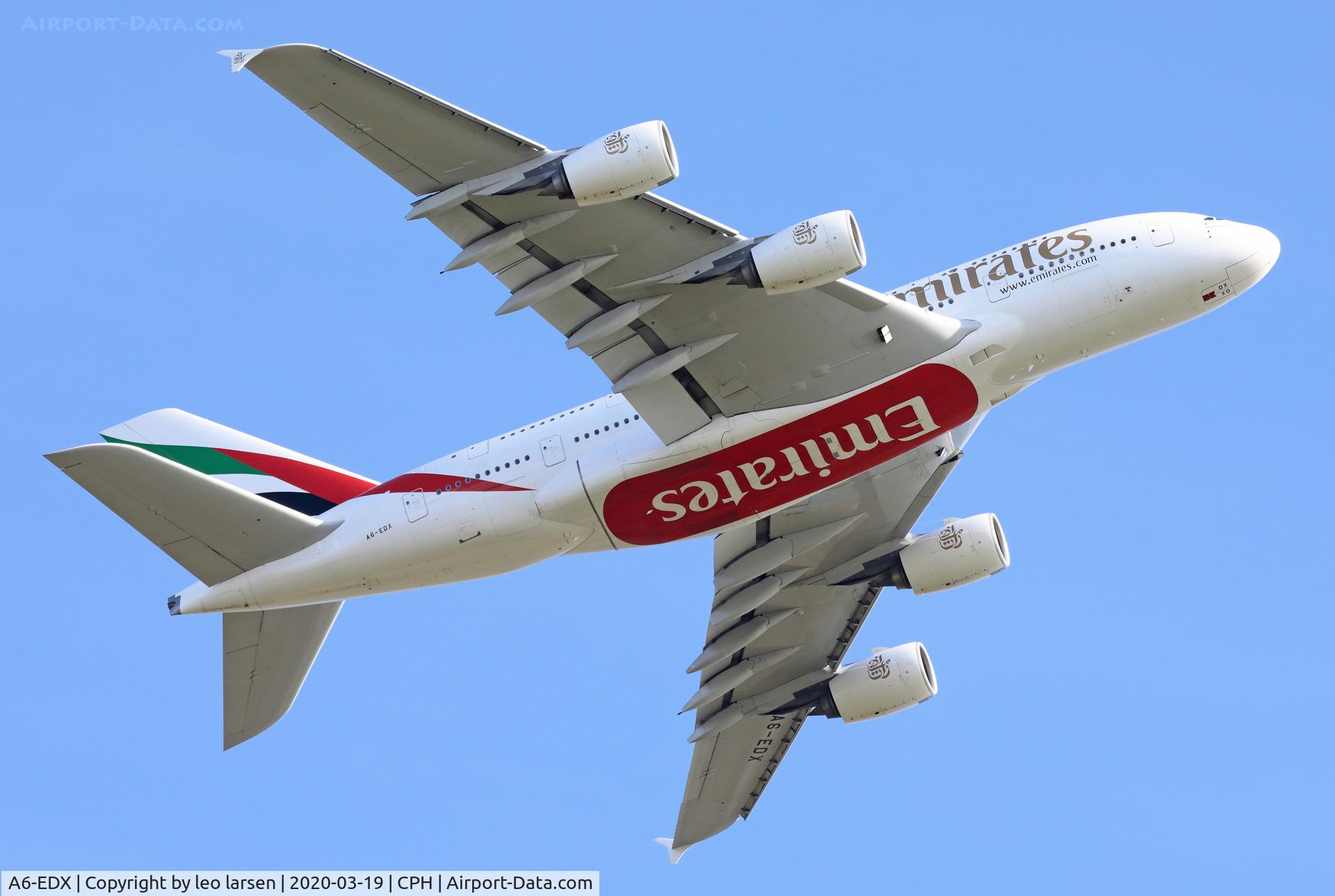 A6-EDX, 2012 Airbus A380-861 C/N 105, Copenhagen 19.3.2020