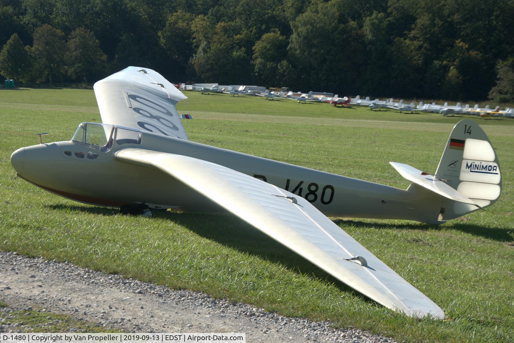 D-1480, Göppingen Gö 3 Minimoa C/N 252, Göppingen Gö 3 Minimoa at Hahnweide airfield, Germany. OTT 2019