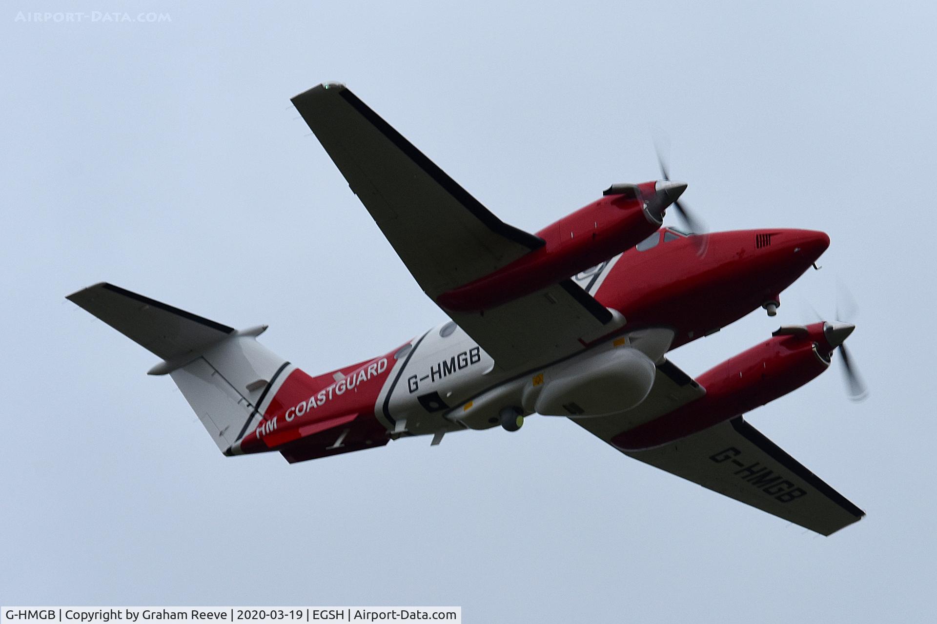 G-HMGB, 1980 Beech 200 Super King Air C/N BB-752, Departing from Norwich.