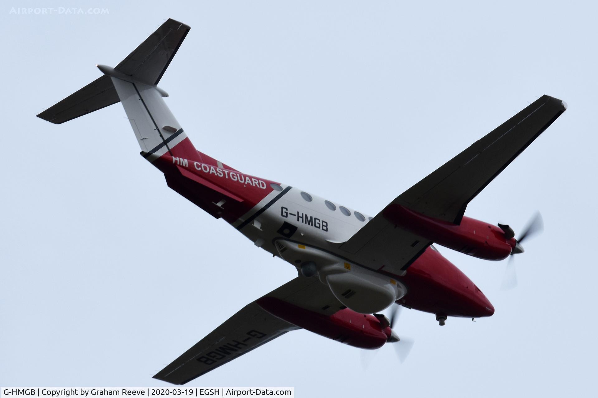 G-HMGB, 1980 Beech 200 Super King Air C/N BB-752, Departing from Norwich.