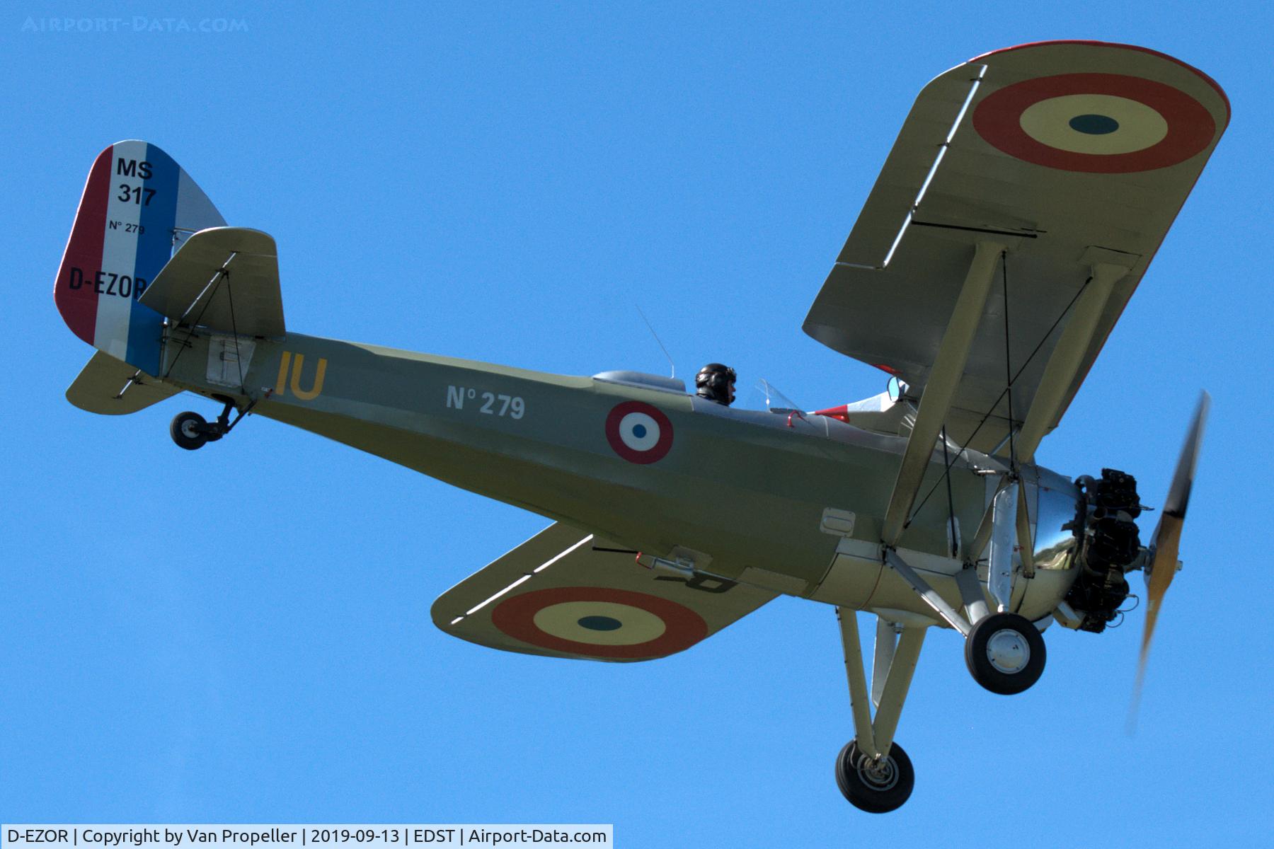 D-EZOR, Morane-Saulnier MS.317 C/N 6533, Morane-Saulnier MS-317 coming in to land at Hahnweide airfield, Germany. OTT 2019