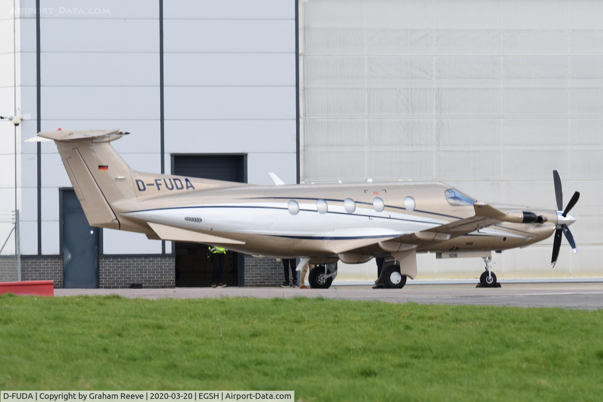 D-FUDA, 2008 Pilatus PC-12/47 C/N 1016, Parked at Norwich.