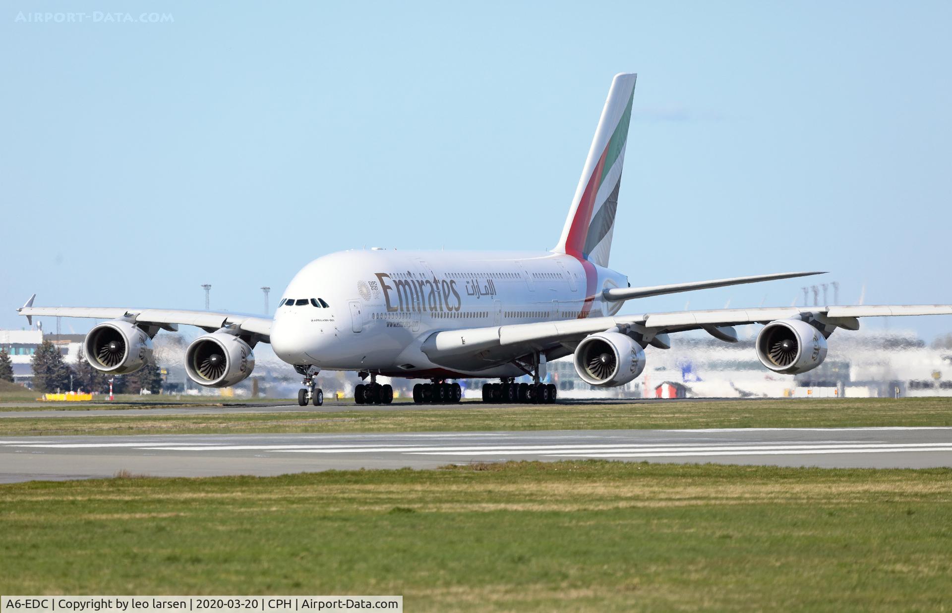 A6-EDC, 2008 Airbus A380-861 C/N 016, Copenhagen 20.3.2020