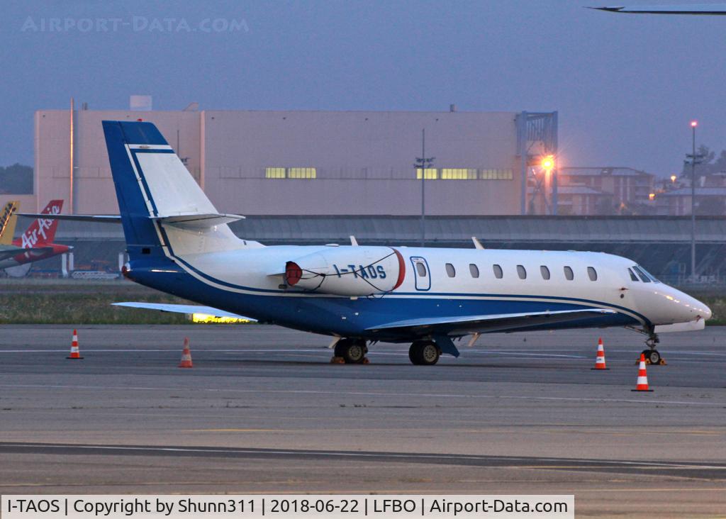 I-TAOS, 2010 Cessna 680 Citation Sovereign C/N 680-0309, Parked at the General Aviation area...