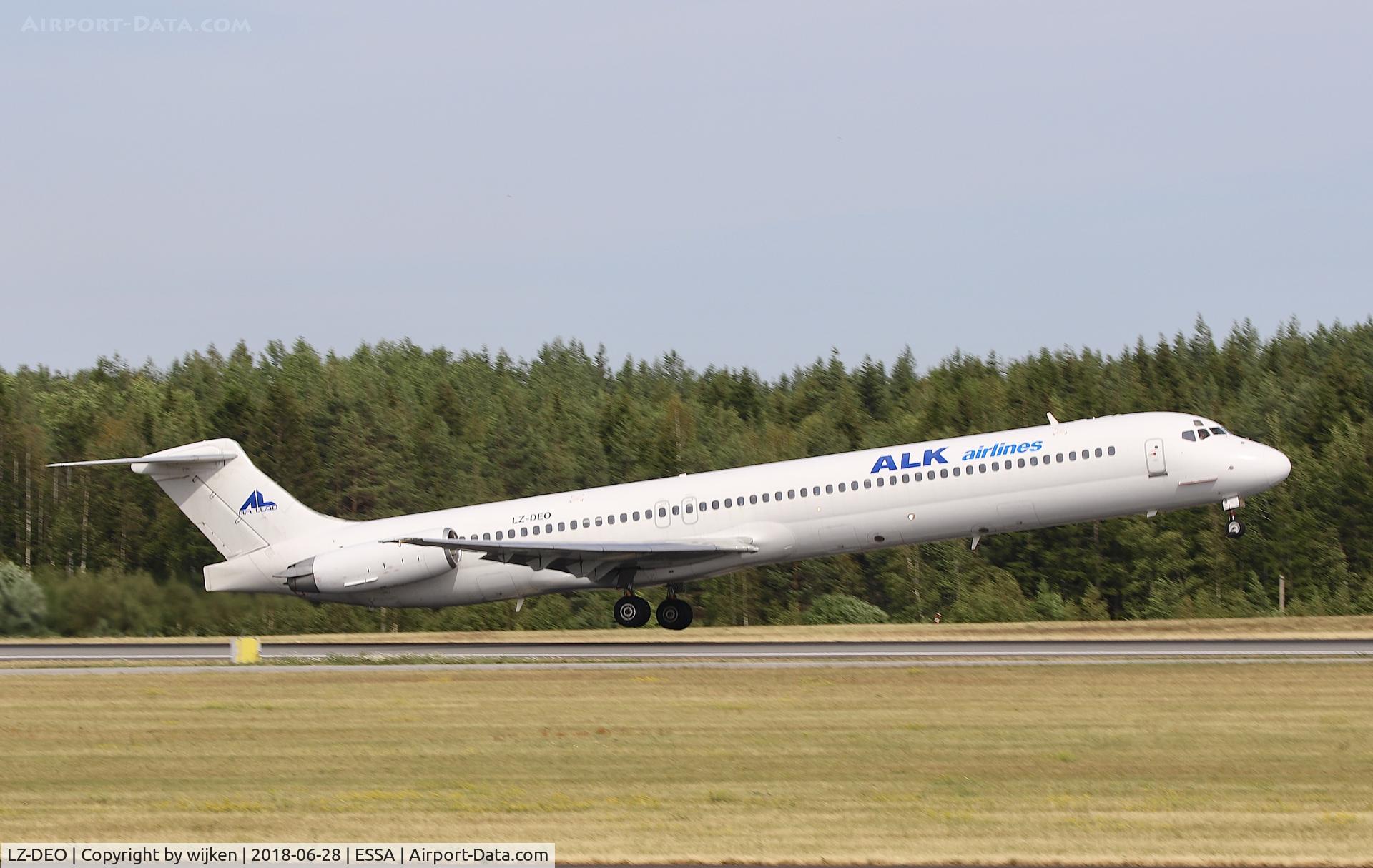 LZ-DEO, 1981 McDonnell Douglas MD-82 (DC-9-82) C/N 48079, RWY 19L