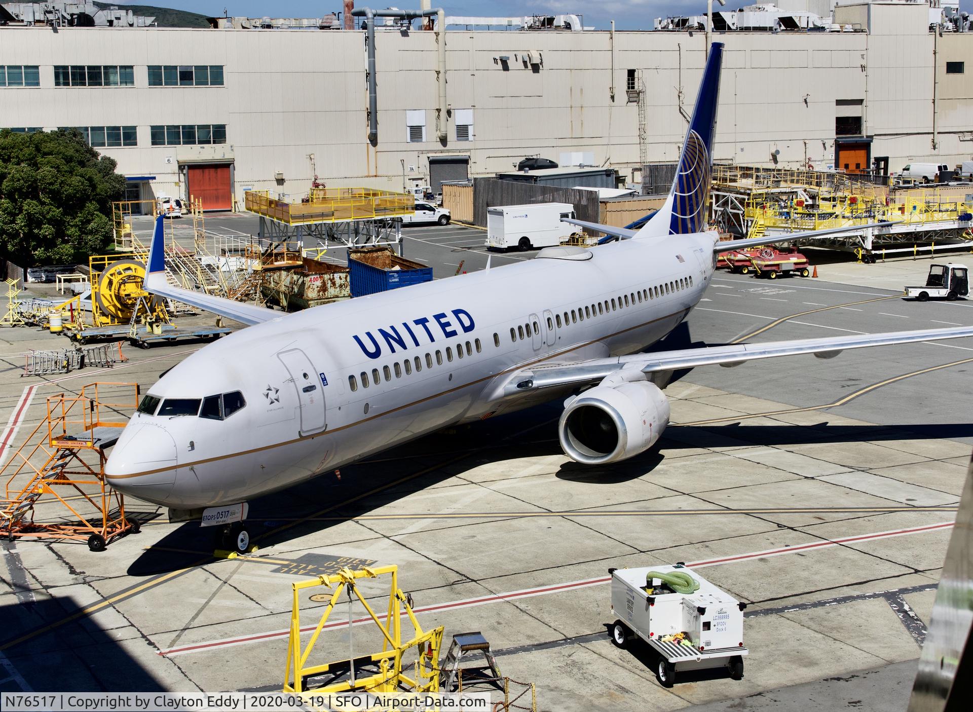 N76517, 2008 Boeing 737-824 C/N 31628, SFO 2020.