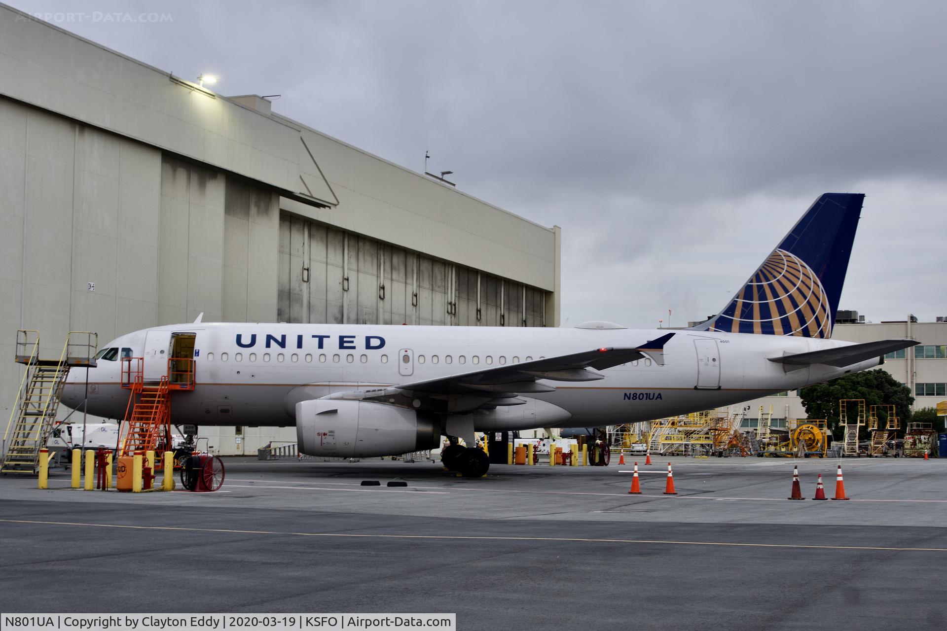 N801UA, 1997 Airbus A319-131 C/N 686, SFO 2020.