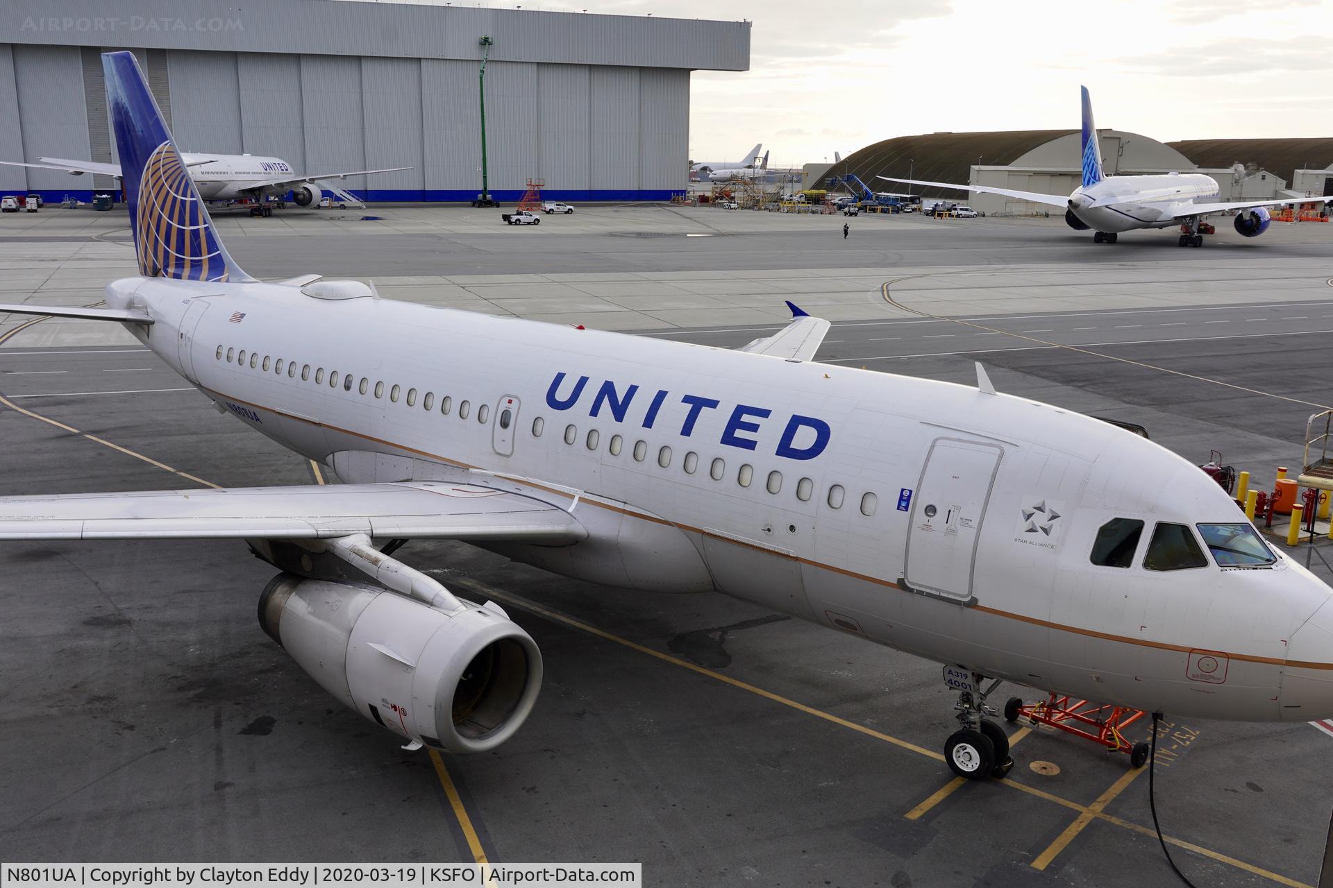 N801UA, 1997 Airbus A319-131 C/N 686, SFO 2020.