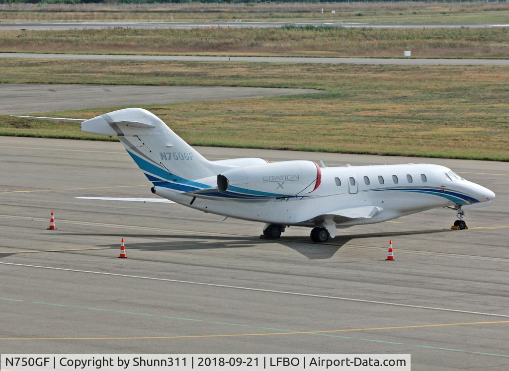 N750GF, 2005 Cessna 750 Citation X C/N 750-0244, Parked at the General Aviation area...