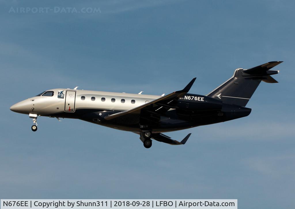 N676EE, 2018 Embraer EMB-550 Legacy 500 C/N 55000076, Landing rwy 32L