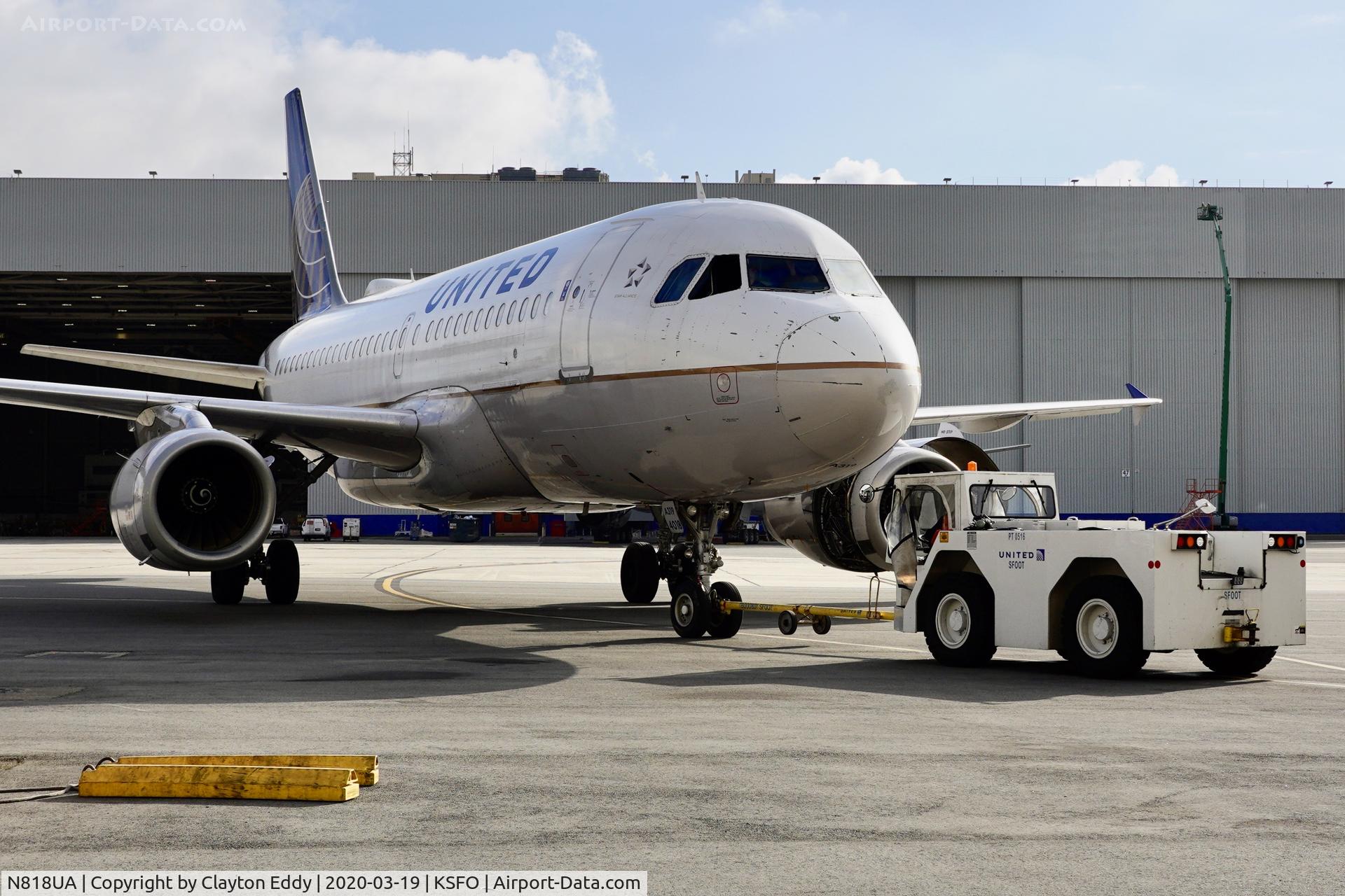 N818UA, 1998 Airbus A319-131 C/N 882, SFO 2020.