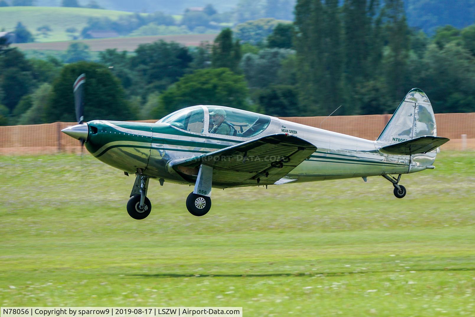 N78056, 1947 Temco GC-1B Swift C/N 2056, Taking-off from Thun airfield