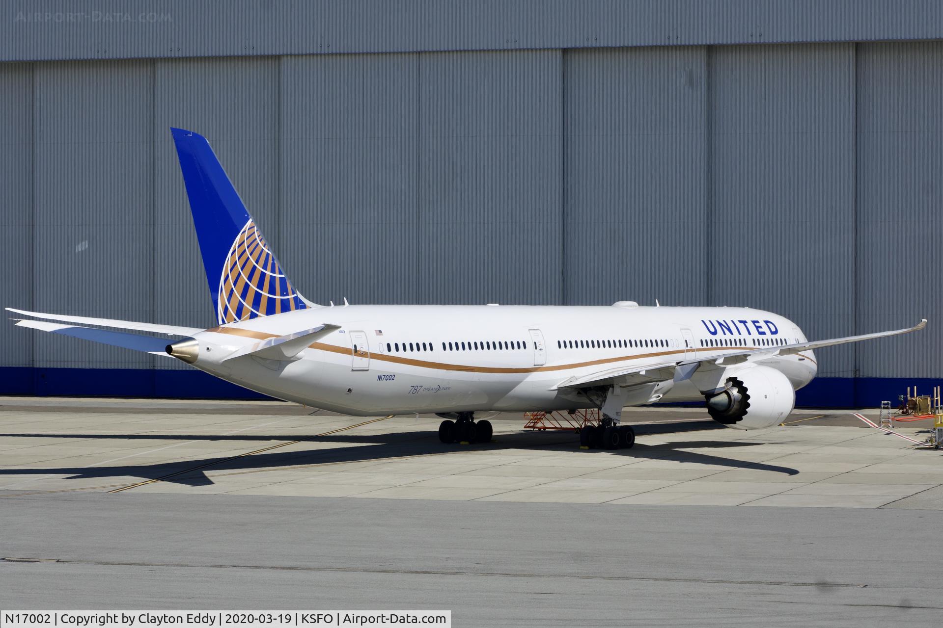 N17002, 2018 Boeing 787-10 Dreamliner C/N 40930, SFO 2020.