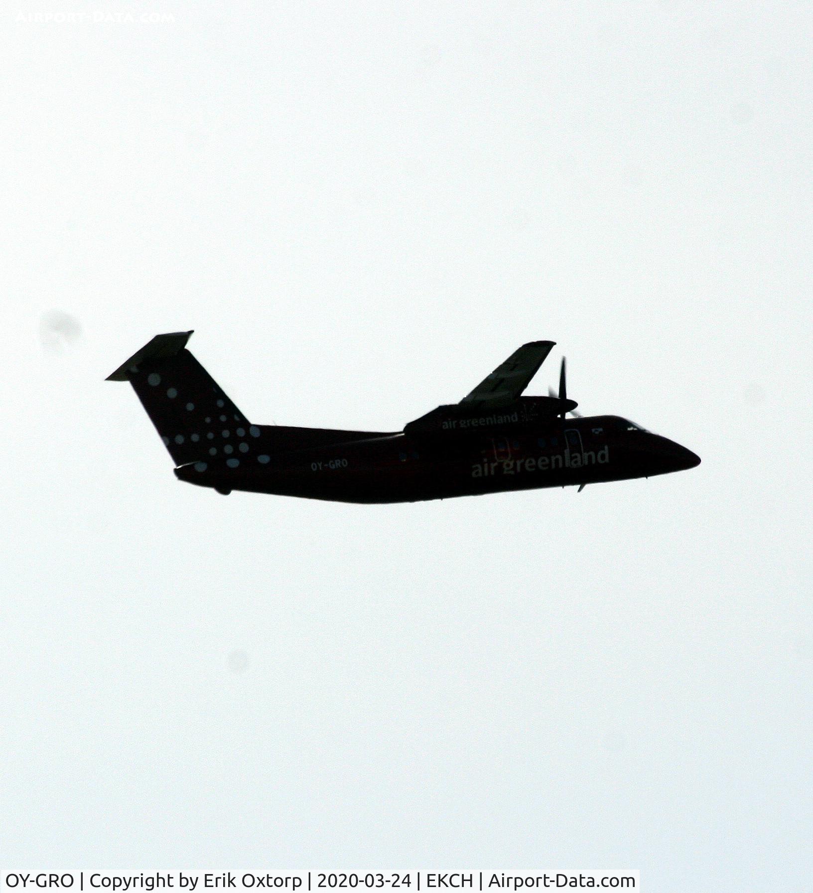 OY-GRO, 1997 De Havilland Canada DHC-8-202 Dash 8 C/N 482, OY-GRO taking off ew 22R