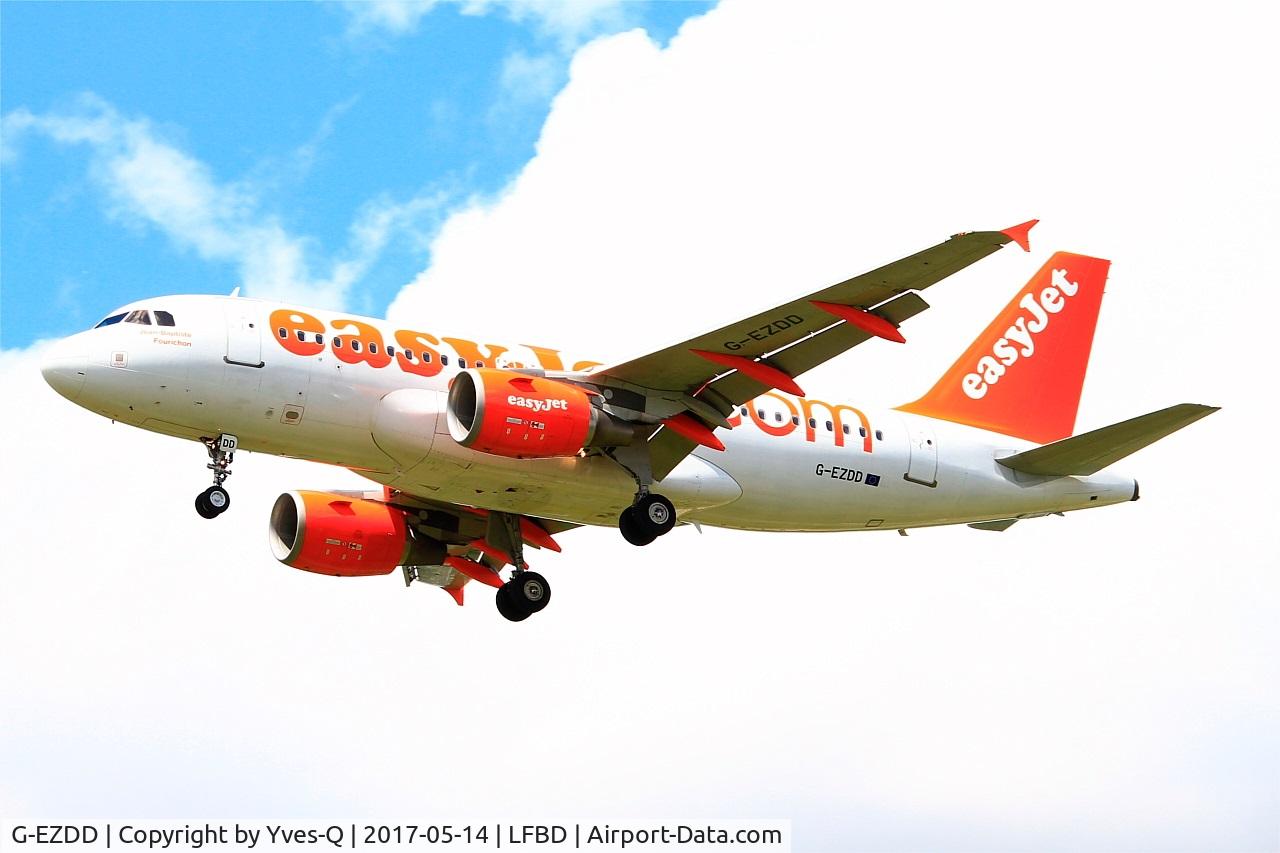 G-EZDD, 2008 Airbus A319-111 C/N 3442, Airbus A319-111, Short approach rwy 23, Bordeaux-Mérignac airport (LFBD-BOD)
