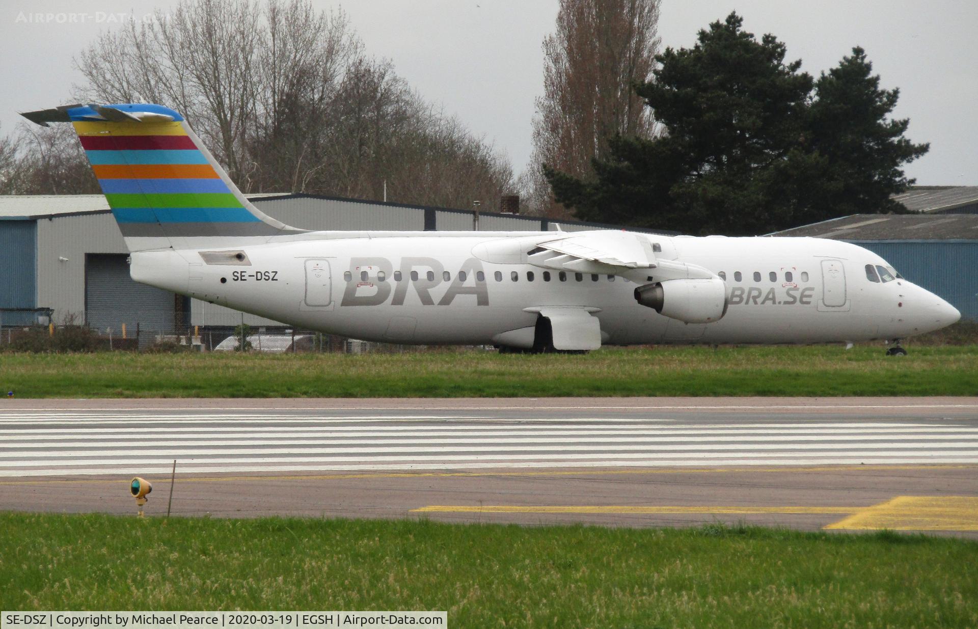 SE-DSZ, 2000 British Aerospace Avro 146-RJ100 C/N E3380, Stored on TWY Alpha due to a drop in passenger demand during the COVID-19 outbreak.