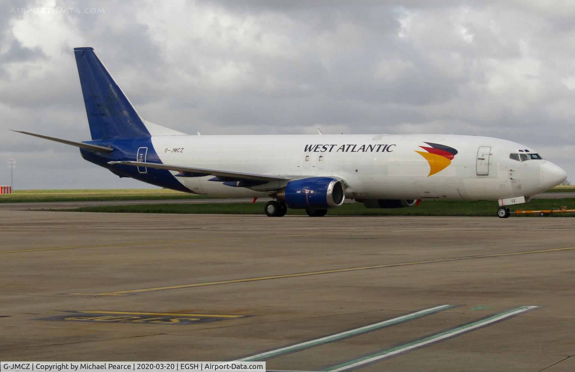 G-JMCZ, 1989 Boeing 737-4K5 C/N 24126, Under tow from the North Side after completing engine runs.