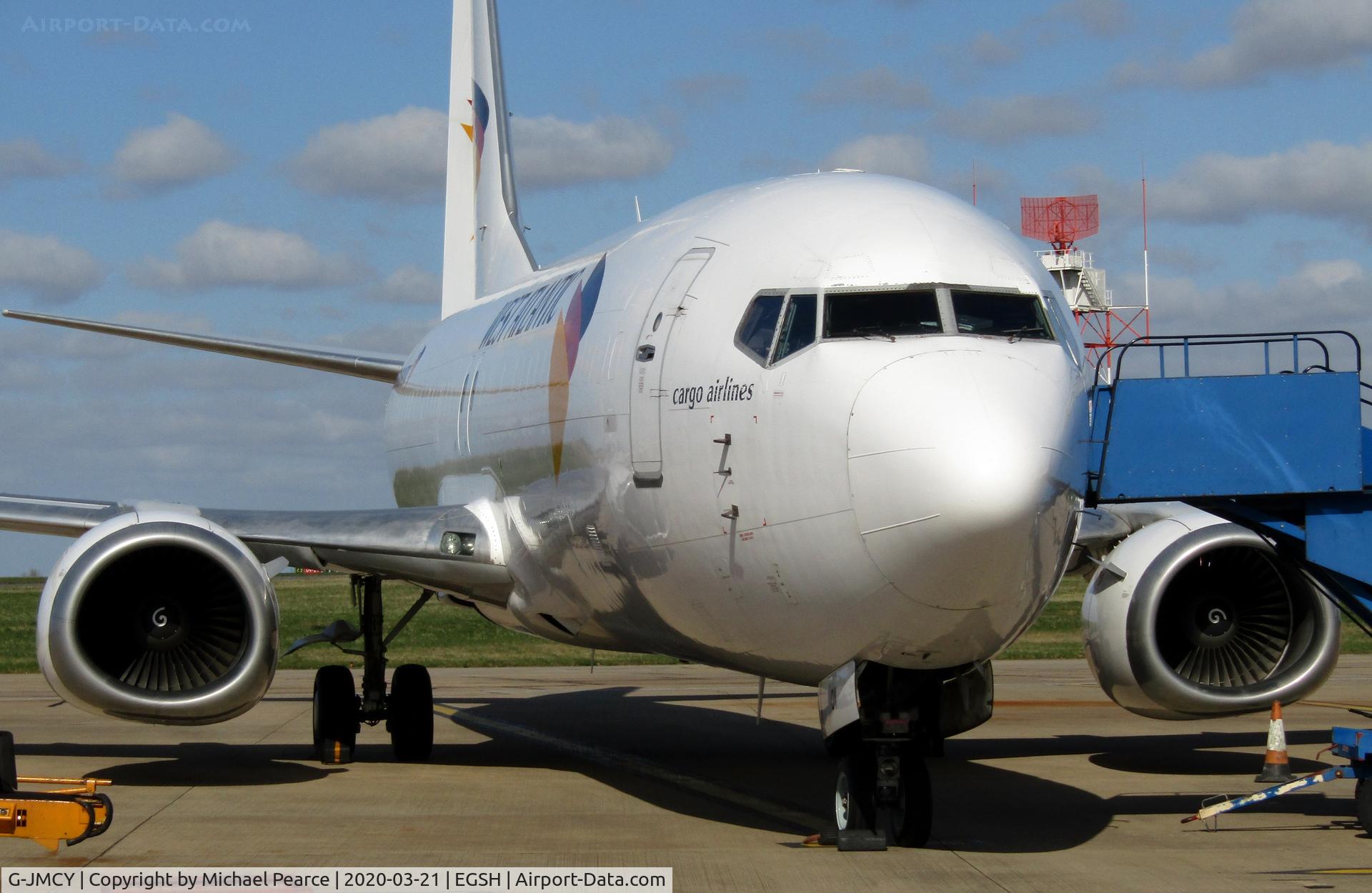 G-JMCY, 1994 Boeing 737-4Q8 C/N 25114, Parked on Stand 5 after arrival from Edinburgh (EDI) for maintenance.