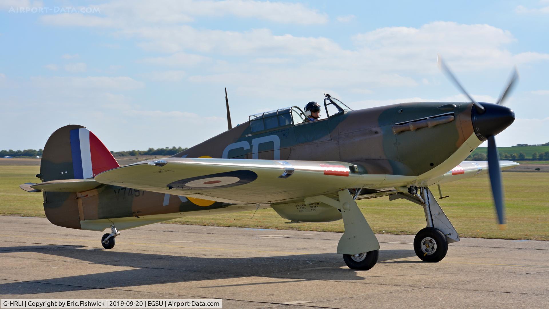 G-HRLI, 1940 Hawker Hurricane I C/N 41H-136172, 3. V7497 - Battle of Britain Veteran at The Imperial War Museum, Sept. 2019.