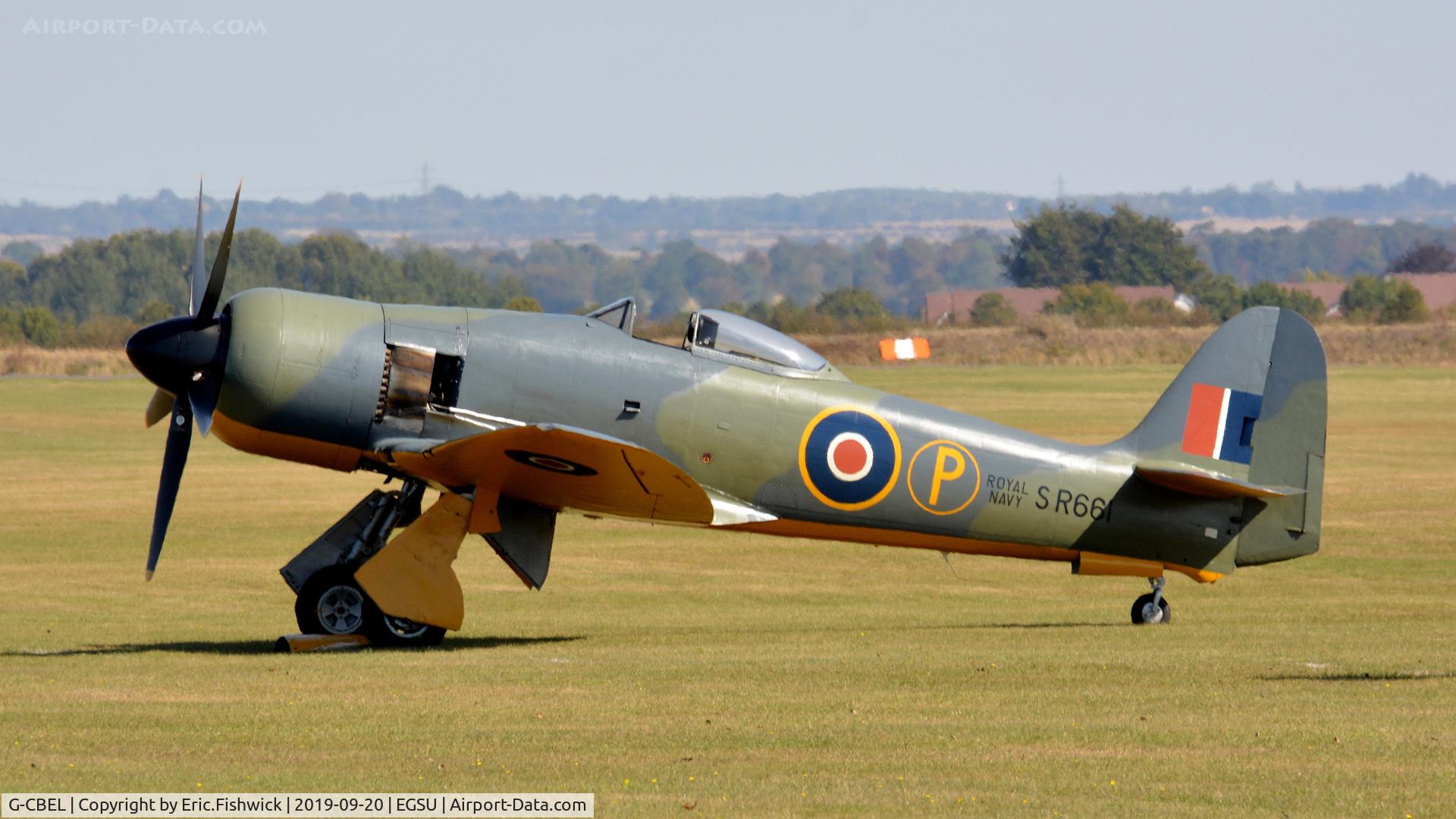 G-CBEL, 1953 Hawker Fury FB11 C/N 37539, 1. SR661 at The Imperial War Museum, Sept, 2019.