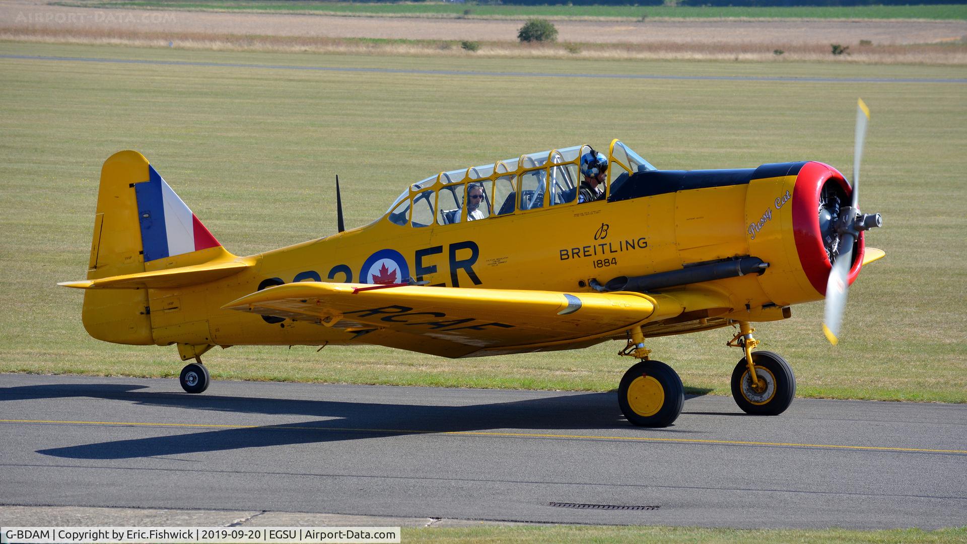 G-BDAM, 1943 Noorduyn AT-16 Harvard IIB C/N 14-726, 1. G-BDAM at The Imperial War Museum, Sept, 2019.
