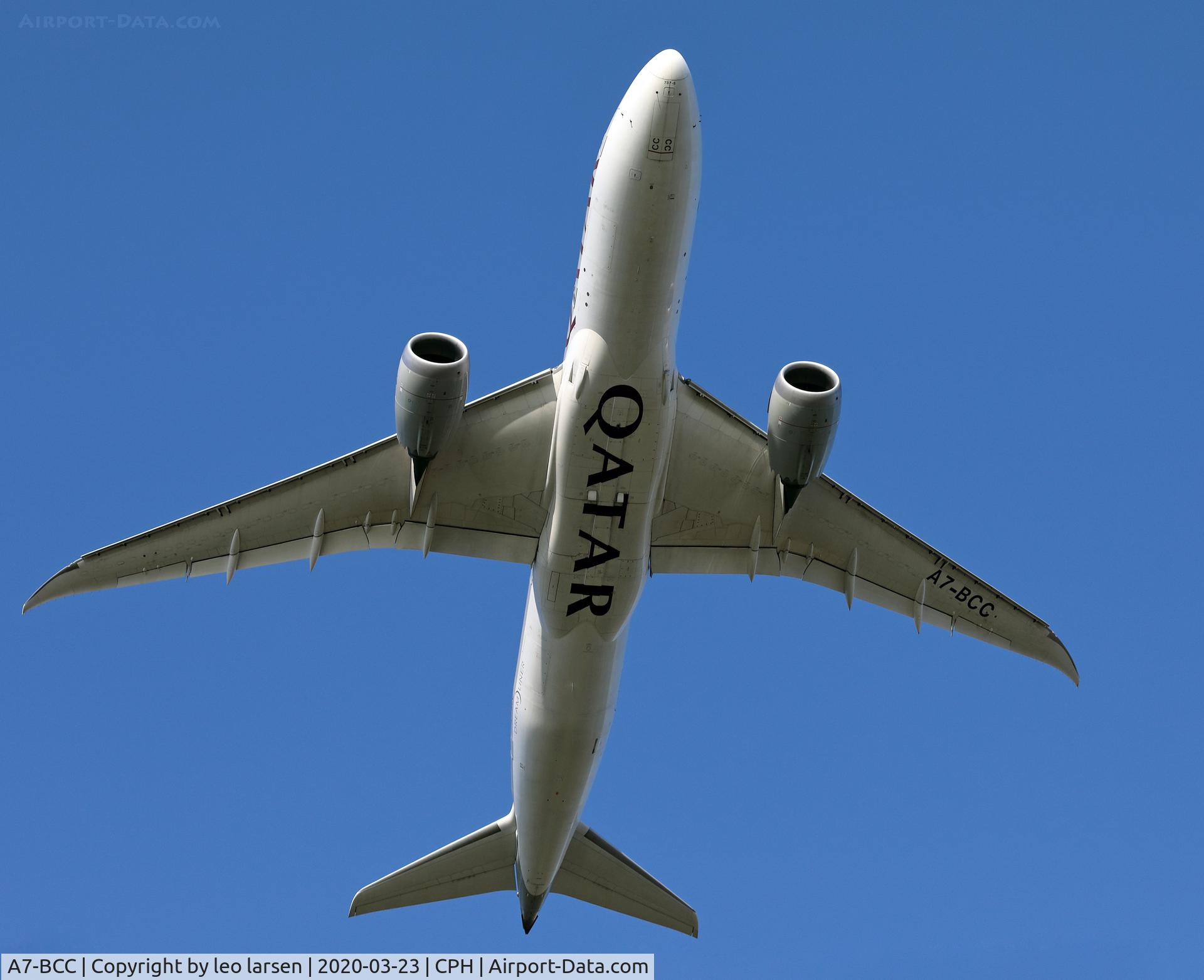A7-BCC, 2012 Boeing 787-8 Dreamliner C/N 38321, Copenhagen 23.3.2020