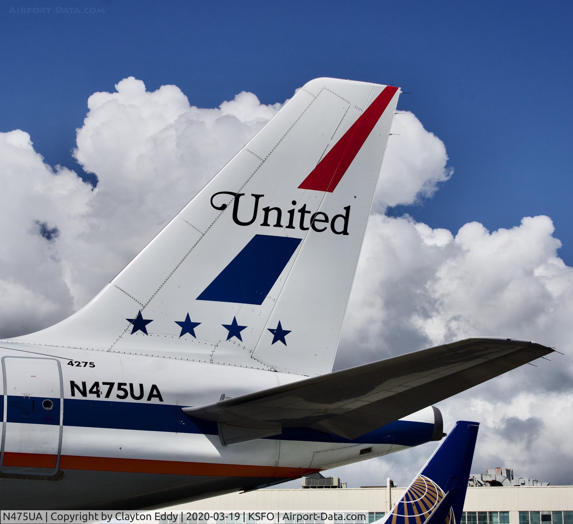 N475UA, 2001 Airbus A320-232 C/N 1495, SFO 2020.