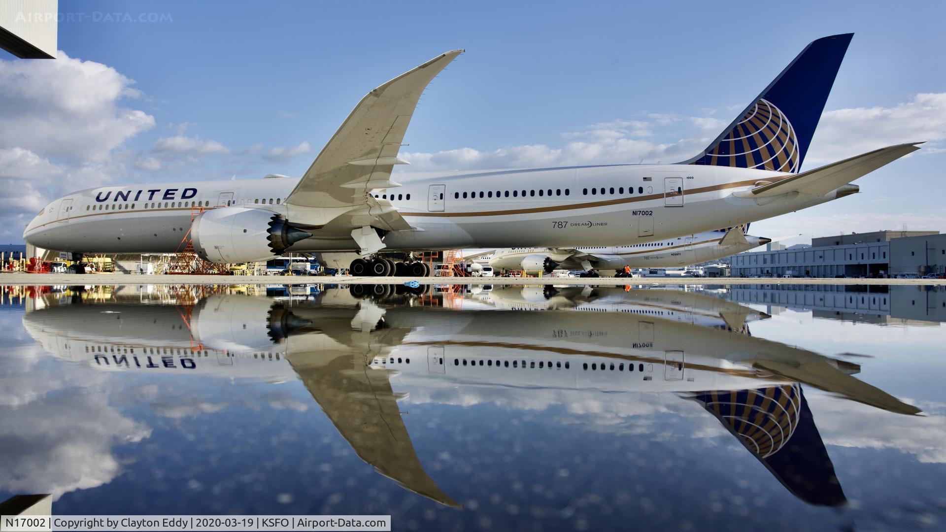 N17002, 2018 Boeing 787-10 Dreamliner C/N 40930, SFO 2020.