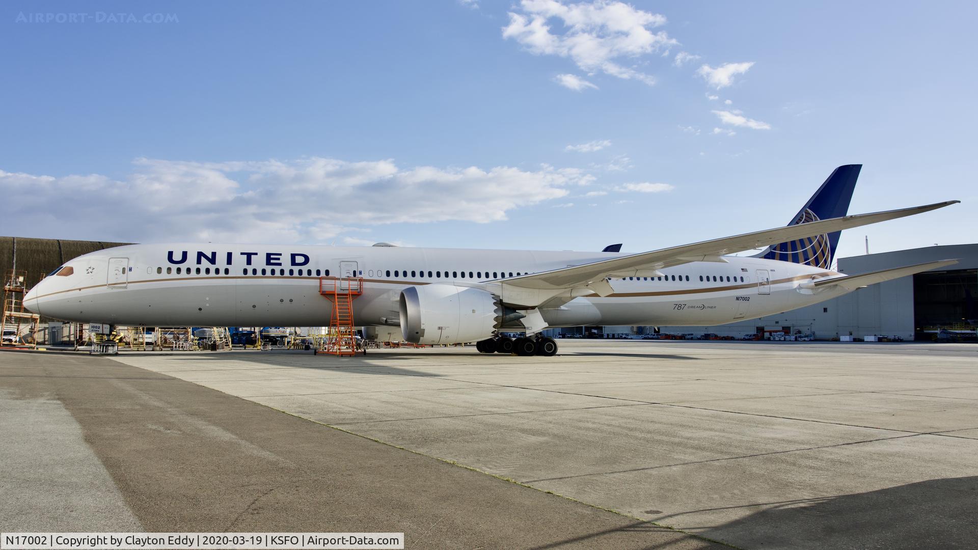 N17002, 2018 Boeing 787-10 Dreamliner C/N 40930, SFO 2020.