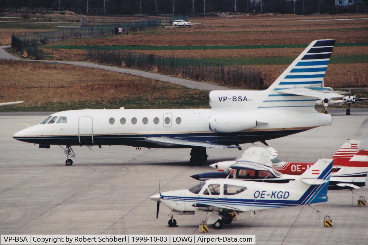 VP-BSA, 1989 Dassault Falcon 50 C/N 196, VP-BSA @ LOWG 1998