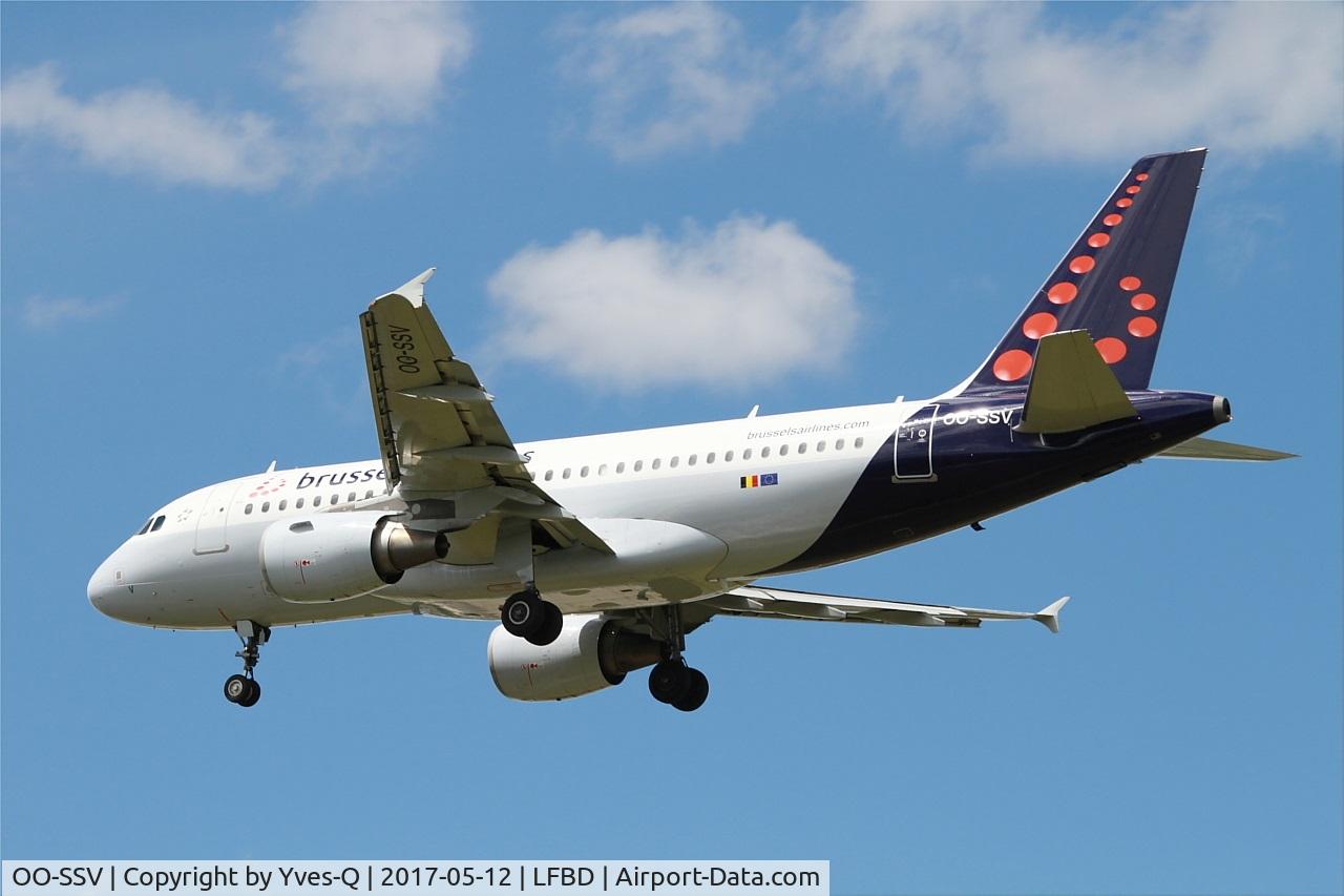 OO-SSV, 2004 Airbus A319-111 C/N 2196, Airbus A319-111, On final rwy 23, Bordeaux-Mérignac airport (LFBD-BOD)